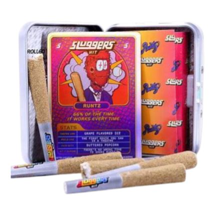 Sluggers Juiced HIT 5 pack infused pre rolls with diamond and kief coating